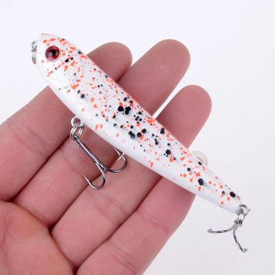 1τμχ Top Water Fishing Lure Wobbler Μολύβι σκληρής πλαστικής τεχνητής επιφάνειας Minnow 8,5cm 10g με 3D μάτια