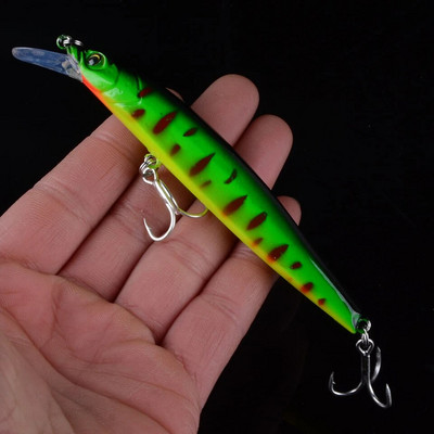 1kom Vobler s mamcem za pecanje Minnow 12,5 cm 12,3 g Pesca Jerkbait Tvrdi umjetni mamac Crankbait za pribor za pecanje bass štuke 3D oči