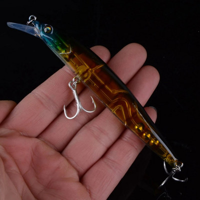 1kom Vobler s mamcem za pecanje Minnow 12,5 cm 12,3 g Pesca Jerkbait Tvrdi umjetni mamac Crankbait za pribor za pecanje bass štuke 3D oči