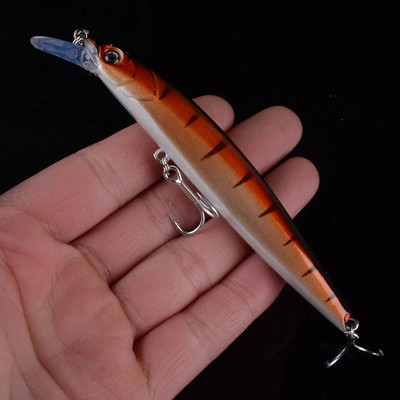 1kom Vobler s mamcem za pecanje Minnow 12,5 cm 12,3 g Pesca Jerkbait Tvrdi umjetni mamac Crankbait za pribor za pecanje bass štuke 3D oči