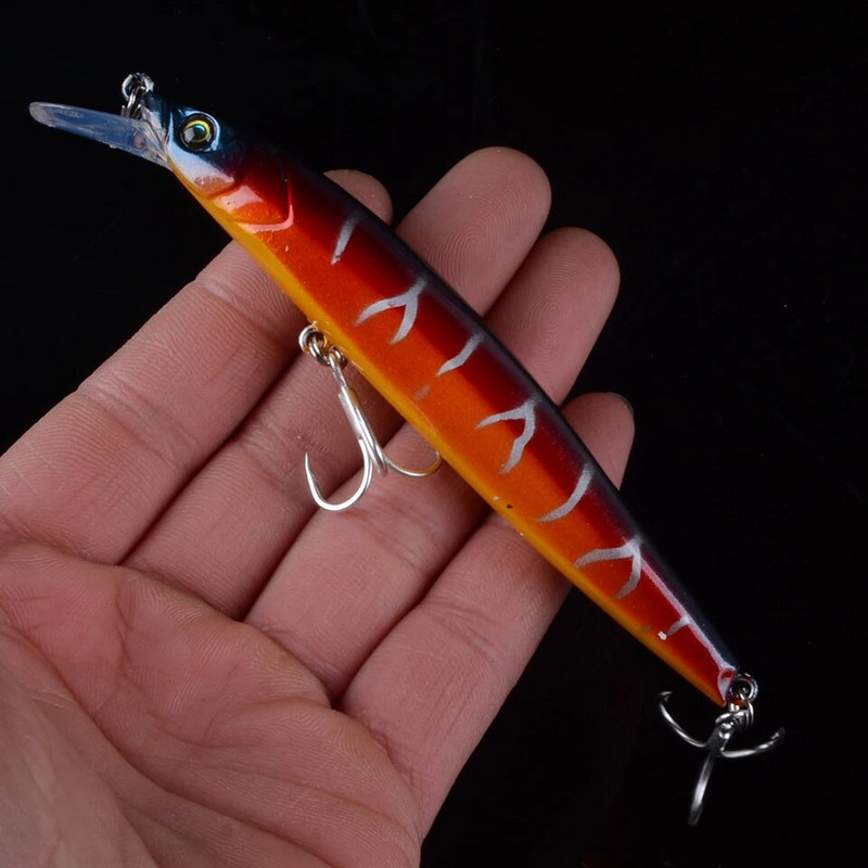 1kom Vobler s mamcem za pecanje Minnow 12,5 cm 12,3 g Pesca Jerkbait Tvrdi umjetni mamac Crankbait za pribor za pecanje bass štuke 3D oči