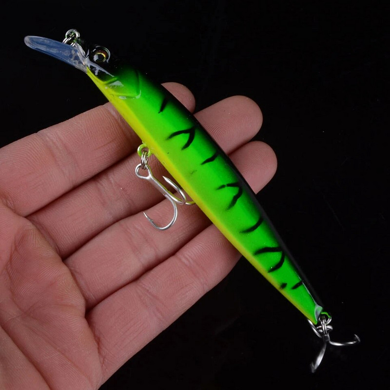 1kom Vobler s mamcem za pecanje Minnow 12,5 cm 12,3 g Pesca Jerkbait Tvrdi umjetni mamac Crankbait za pribor za pecanje bass štuke 3D oči