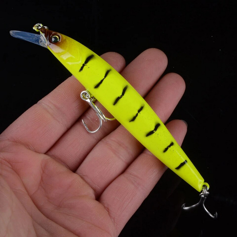 1kom Vobler s mamcem za pecanje Minnow 12,5 cm 12,3 g Pesca Jerkbait Tvrdi umjetni mamac Crankbait za pribor za pecanje bass štuke 3D oči