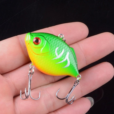 1Gb 4,5 cm/8,6 g ziemas jūras cietais makšķerēšanas māneklis VIB komplekts Bait 3D Eyes Wobbler Crankbait Top Water Lure