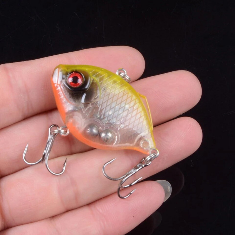1 ΤΕΜ 4,5cm/8,6g Winter Sea Hard Fishing Lure VIB Set Bait 3D Eyes Wobbler Crankbait Top Water Lure