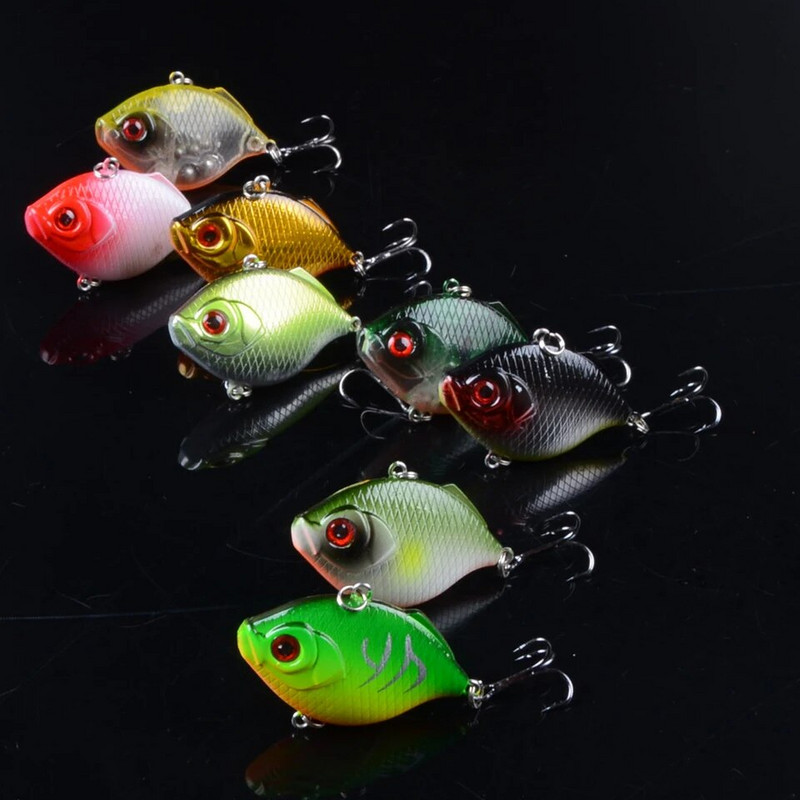 1 ΤΕΜ 4,5cm/8,6g Winter Sea Hard Fishing Lure VIB Set Bait 3D Eyes Wobbler Crankbait Top Water Lure