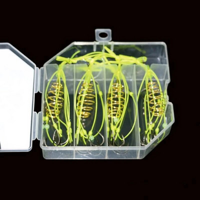 4 tk/karp plahvatuslik püügikonks Vedrupeibutis Roheline nöör pommikonks rippumisvastane ots viskevarda konks vöötrummel söödapuur Pesca