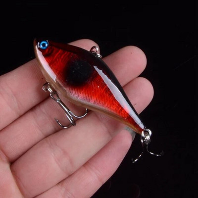 1tk 6cm 13g kõva landi uppumispliiats VIB Lant Jääpüük Minnow Kalastuslant kolmekordse konksuga 3D Eyes