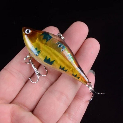1tk 6cm 13g kõva landi uppumispliiats VIB Lant Jääpüük Minnow Kalastuslant kolmekordse konksuga 3D Eyes