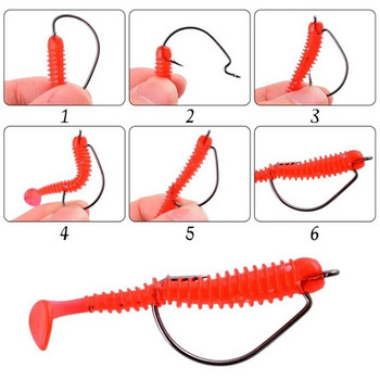 10 τμχ/παρτίδα Wide Gap Worm Fishing Hook Jig Crank Offset Άγκιστρο από χάλυβα υψηλού άνθρακα Αγκαθωτό αγκίστρι για αξεσουάρ δολώματος σκουληκιών