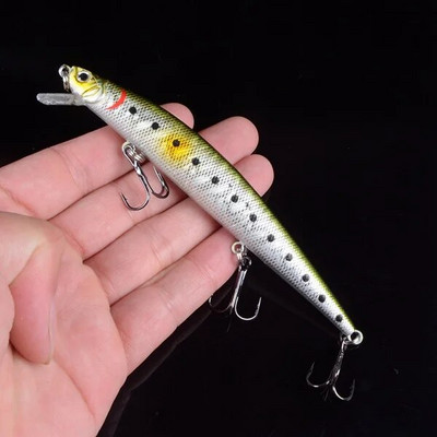 1kom 12,5 cm 12,5 g vobler s mamcem za ribolov Minnow sa 6 # tri udice s plutajućim tvrdim mamcem, ribolovnim priborom Pesca Carp Crankbait 3D Eye