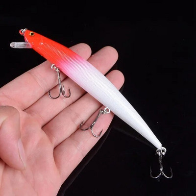 1kom 12,5 cm 12,5 g vobler s mamcem za ribolov Minnow sa 6 # tri udice s plutajućim tvrdim mamcem, ribolovnim priborom Pesca Carp Crankbait 3D Eye