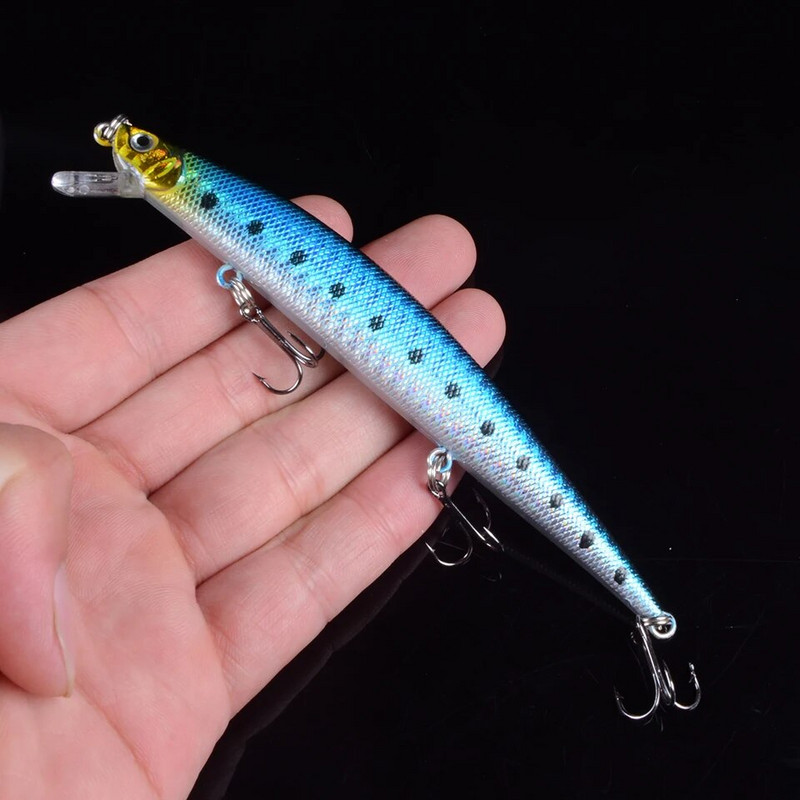 1kom 12,5 cm 12,5 g vobler s mamcem za ribolov Minnow sa 6 # tri udice s plutajućim tvrdim mamcem, ribolovnim priborom Pesca Carp Crankbait 3D Eye