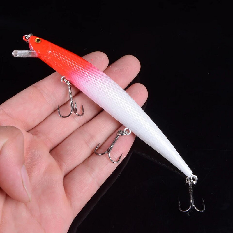 1kom 12,5 cm 12,5 g vobler s mamcem za ribolov Minnow sa 6 # tri udice s plutajućim tvrdim mamcem, ribolovnim priborom Pesca Carp Crankbait 3D Eye