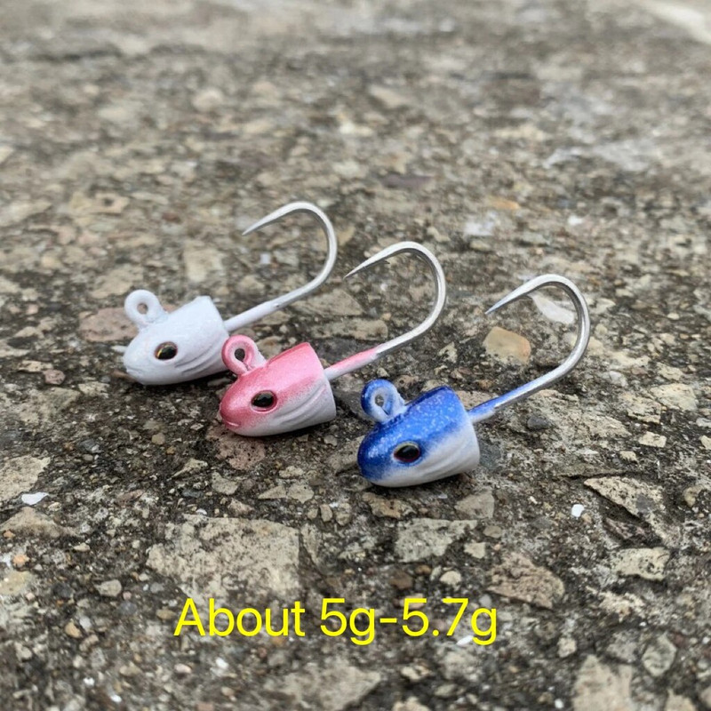 HAIMALUO Jig Head Hook Part Happy Soft Fishing Lure Artificial Saltwater Sea BassFishing Bait Swimbait Tackle Fish Head Part