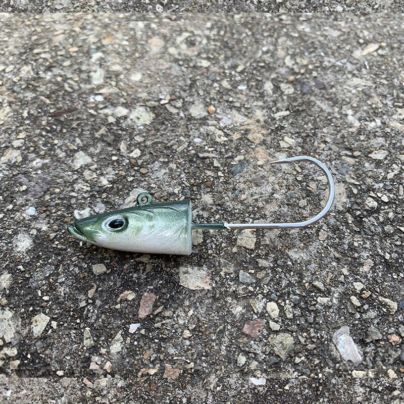 HAIMALUO Jig Head Hook Part Happy Soft Fishing Lure Artificial Saltwater Sea BassFishing Bait Swimbait Tackle Fish Head Part