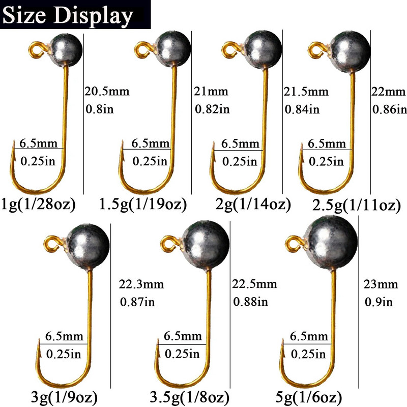 10 tk/partii Micro Jig Head õngekonks 1g-5g jääpüügikonks Mini vända Jig õngekonks Pehme landi püügiriistad