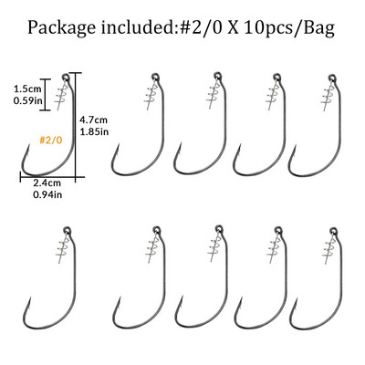 10 tk/partii Pehme ussipüügikonks koos vedrulukuga karpkala õngekonks pehme peibutussööda vändakonksu jaoks #1/0-#5/0