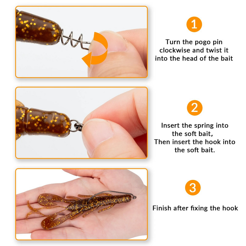 10 tk/partii Pehme ussipüügikonks koos vedrulukuga karpkala õngekonks pehme peibutussööda vändakonksu jaoks #1/0-#5/0