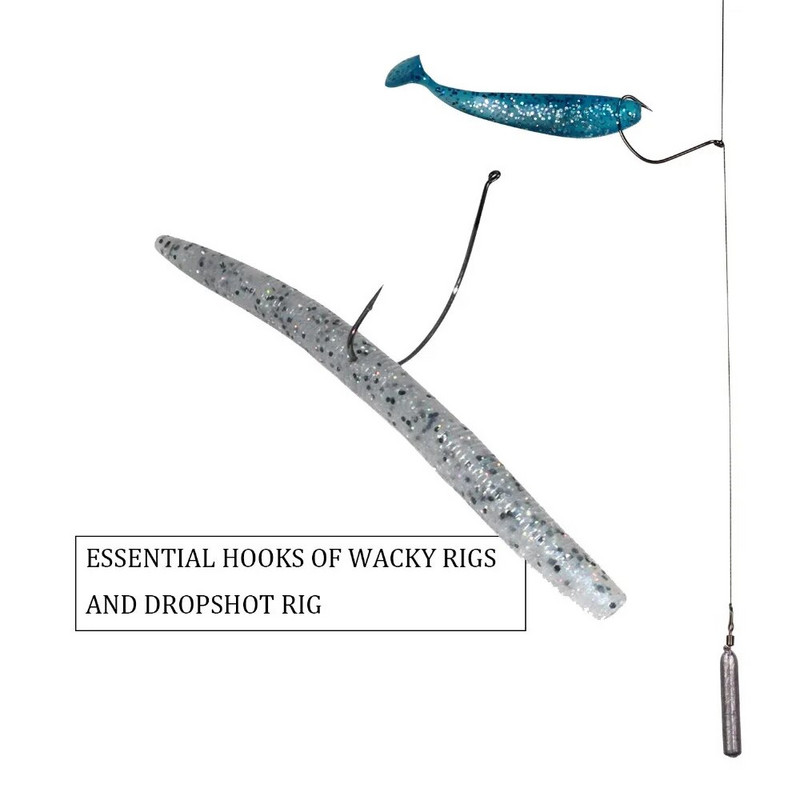 50 vnt./stal. Plataus tarpo kabliukai iš anglies turinčio plieno žvejybiniai kabliukai 6#-3/0# alkūninis kabliukas jauko sliekas Pesca minkštiems masalo reikmenims