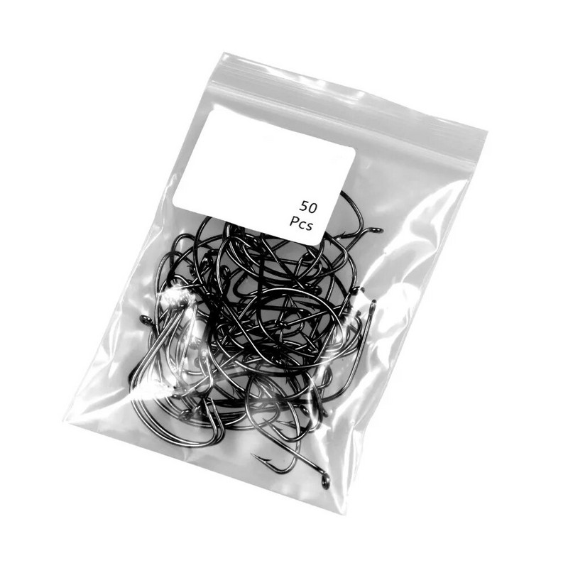 50 vnt./stal. Plataus tarpo kabliukai iš anglies turinčio plieno žvejybiniai kabliukai 6#-3/0# alkūninis kabliukas jauko sliekas Pesca minkštiems masalo reikmenims