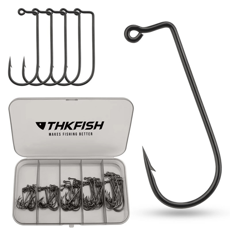 THKFISH sausi museliniai kabliukai, skirti muselėms lenktiems rišti šlapioms muselėms 14# ~22# 250 muselinių kabliukų asortimento pakuotė