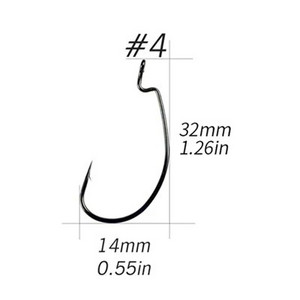 QualyQualy 20 komada 2 pakiranja veličina 1-12 2/0 1/0 3/0 4/0 Jig Worm Udica za mamac Ugljični čelik Mekani mamci Mamci Offset ribolovne udice