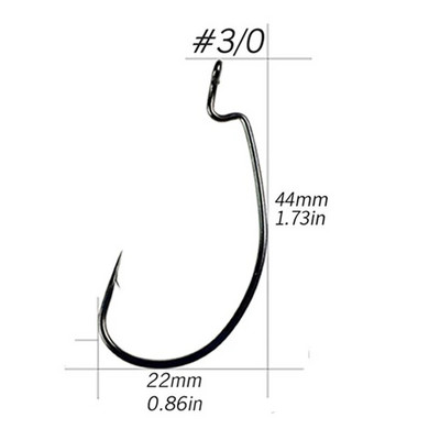 QualyQualy 20 komada 2 pakiranja veličina 1-12 2/0 1/0 3/0 4/0 Jig Worm Udica za mamac Ugljični čelik Mekani mamci Mamci Offset ribolovne udice