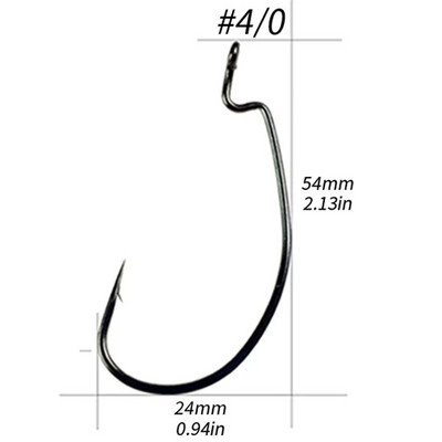QualyQualy 20 komada 2 pakiranja veličina 1-12 2/0 1/0 3/0 4/0 Jig Worm Udica za mamac Ugljični čelik Mekani mamci Mamci Offset ribolovne udice
