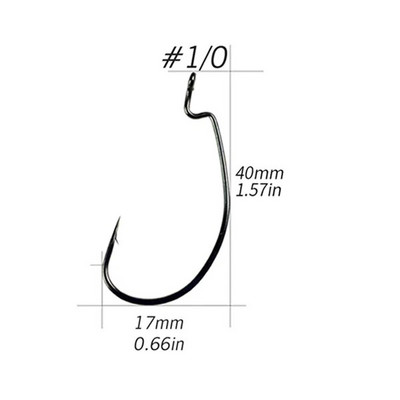 QualyQualy 20 komada 2 pakiranja veličina 1-12 2/0 1/0 3/0 4/0 Jig Worm Udica za mamac Ugljični čelik Mekani mamci Mamci Offset ribolovne udice