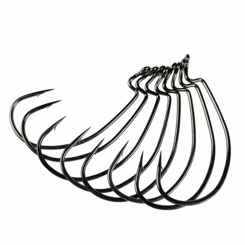 QualyQualy 20 komada 2 pakiranja veličina 1-12 2/0 1/0 3/0 4/0 Jig Worm Udica za mamac Ugljični čelik Mekani mamci Mamci Offset ribolovne udice