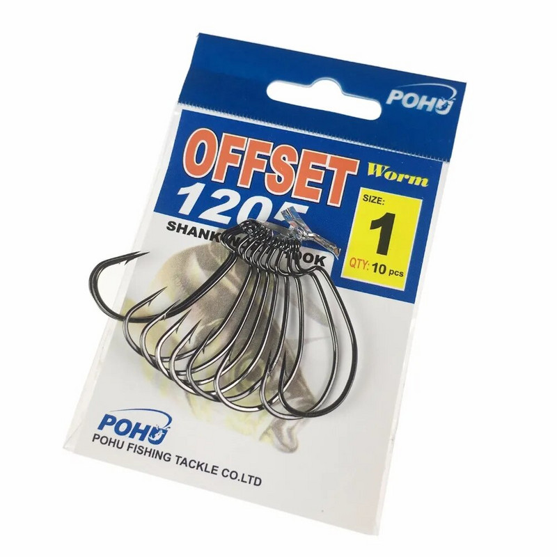 QualyQualy 20 komada 2 pakiranja veličina 1-12 2/0 1/0 3/0 4/0 Jig Worm Udica za mamac Ugljični čelik Mekani mamci Mamci Offset ribolovne udice