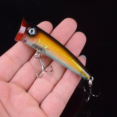 1 τεμ. Δημοφιλές 7,5 εκ. 10,4 g Popper Fishing Lure Σκληρό τεχνητό δόλωμα με 2 γάντζους τριπλά Ψάρεμα Wobblers Crankbait Pesca Iscas