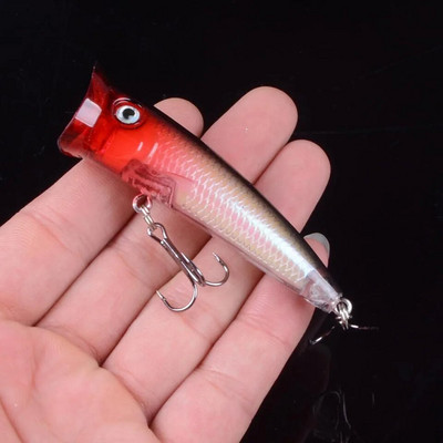 1 τεμ. Δημοφιλές 7,5 εκ. 10,4 g Popper Fishing Lure Σκληρό τεχνητό δόλωμα με 2 γάντζους τριπλά Ψάρεμα Wobblers Crankbait Pesca Iscas