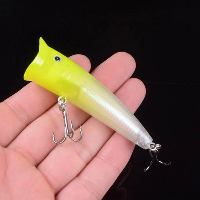 1 τεμ. Δημοφιλές 7,5 εκ. 10,4 g Popper Fishing Lure Σκληρό τεχνητό δόλωμα με 2 γάντζους τριπλά Ψάρεμα Wobblers Crankbait Pesca Iscas