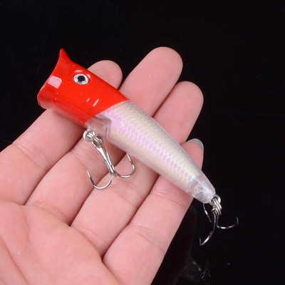 1 τεμ. Δημοφιλές 7,5 εκ. 10,4 g Popper Fishing Lure Σκληρό τεχνητό δόλωμα με 2 γάντζους τριπλά Ψάρεμα Wobblers Crankbait Pesca Iscas