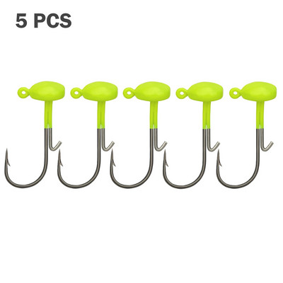 5tk/partii Mushroom Jig Head õngekonks Weedless Fishing Ned Rig Bass kalastustarvete Jig Head Set 3,5g 5g 7g