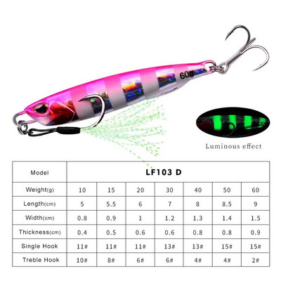 Hot Metal Jig Püügilant Kaalud 10-60g Trolling Hard Bait Bass Fishing Söödatarbed Forell Jigging Land Jigis Merevee landid