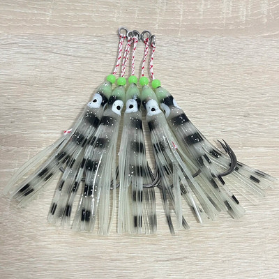 5 komada udice za pomoć pri ubodu 90 mm Svjetleća hobotnica Slow Soft Skirted Lure Dvostruka udica za slanu vodu Inchiku Udice za ribu Tai Kabura Peche