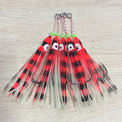 5 komada udice za pomoć pri ubodu 90 mm Svjetleća hobotnica Slow Soft Skirted Lure Dvostruka udica za slanu vodu Inchiku Udice za ribu Tai Kabura Peche