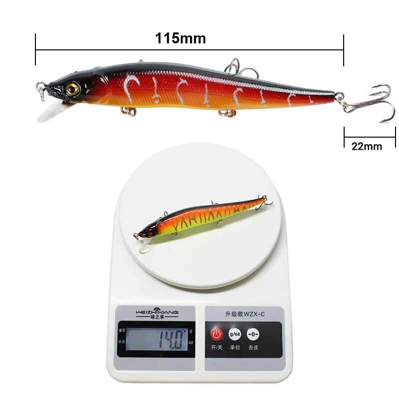 1 tk 115 mm 14 g Minnow püügilant Isca kunstlik kõva söödaga trolling voblerid haugil Crankbait Pesca karpkala Peche Tackle