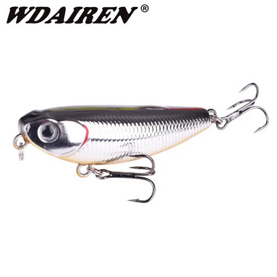 1 τμχ Top Water Pencil Fishing Lure 5cm 5,5g Floating Dog Walking Wobblers Αντιμετωπίζουν τεχνητό σκληρό δόλωμα με 10# γάντζο​ για μπάσο