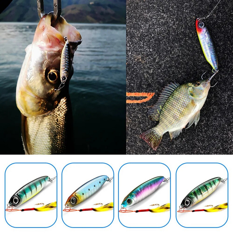 Feather Fishing Šareni karbonski metalni Jig Mamac Žlica za predenje Umjetni mamac Bas Udica od Minnow Tonuće Casting Pesca pribor