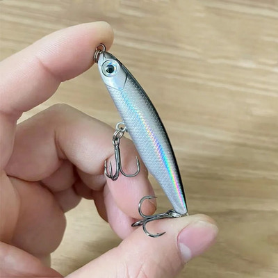 1 vnt. skęstantys pieštukai žvejybos masalo vobleriai 5 cm 3,5 g mini dirbtinio metalo kieto masalo 3D Eyes Pesca upėtakių žvejybos reikmenys