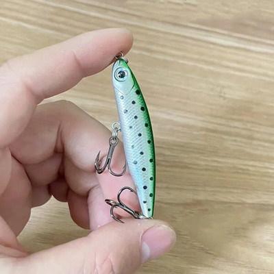 1 vnt. skęstantys pieštukai žvejybos masalo vobleriai 5 cm 3,5 g mini dirbtinio metalo kieto masalo 3D Eyes Pesca upėtakių žvejybos reikmenys