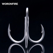 20 tk/partii Paks kolmikkonks, tugev tõmme 1# 2# 4# 6# 8# 10# 12# kõrge süsinikusisaldusega terasest ümmargune volditud kolmekordse omaniku õngekonksud