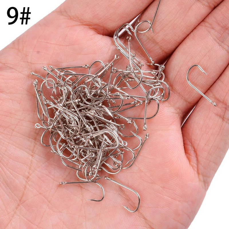 100 tk/ kast Valge pika varrega konks, okast õngekonksud Jig Head Fishooks Pond Worm karpkala ühe ringiga konks karpkala jaoks