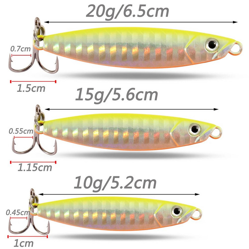Metalni mamac za pecanje 10g 15g 20g Udica za bacanje s obale Swimbait Spoon Jig Umjetni mamac Laserski poklopac Štuka Pastrva Pribor za vrtenje Pesca