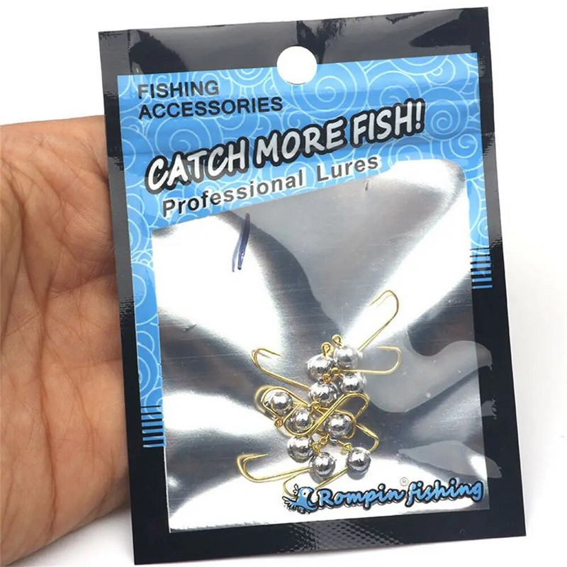 10 kom/lot Udica za ribolov s mikro džig glavom 1g-3g Udica za pecanje na ledu Mini Crank Jig Udica s mekom varalicom