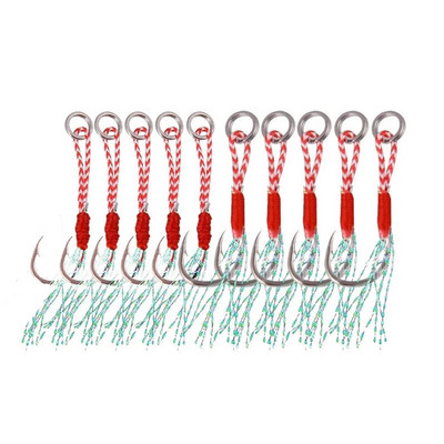 10 tk/partii Püügilant Aeglane sikutamine Kalapüük rakised Abikonks Okkast Üksik Jig Konksud Niit Sulg Pesca Kõrge süsinikusisaldusega teras